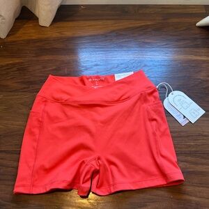 Bold Red Bike Shorts for Women
